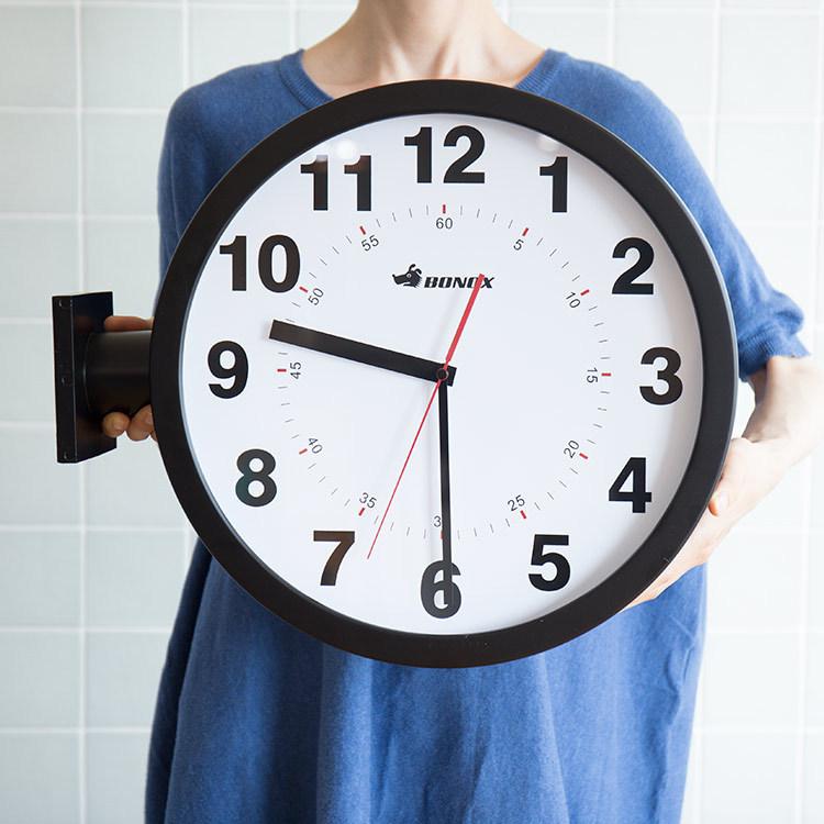 壁掛け時計 掛け時計 両面時計 オシャレ 黒 シンプル 大きめ モノトーン リビング 北欧 おしゃれ ダルトン ダブルフェイス ウォールクロック クリスマス | ブランド登録なし | 02