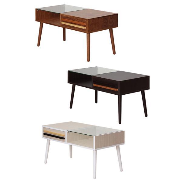 ローテーブル ガラステーブル 収納 センターテーブル リビングテーブル 引出し おしゃれ 北欧 ダイニングテーブル テーブル シンプル インテリア 家具 | 不二貿易