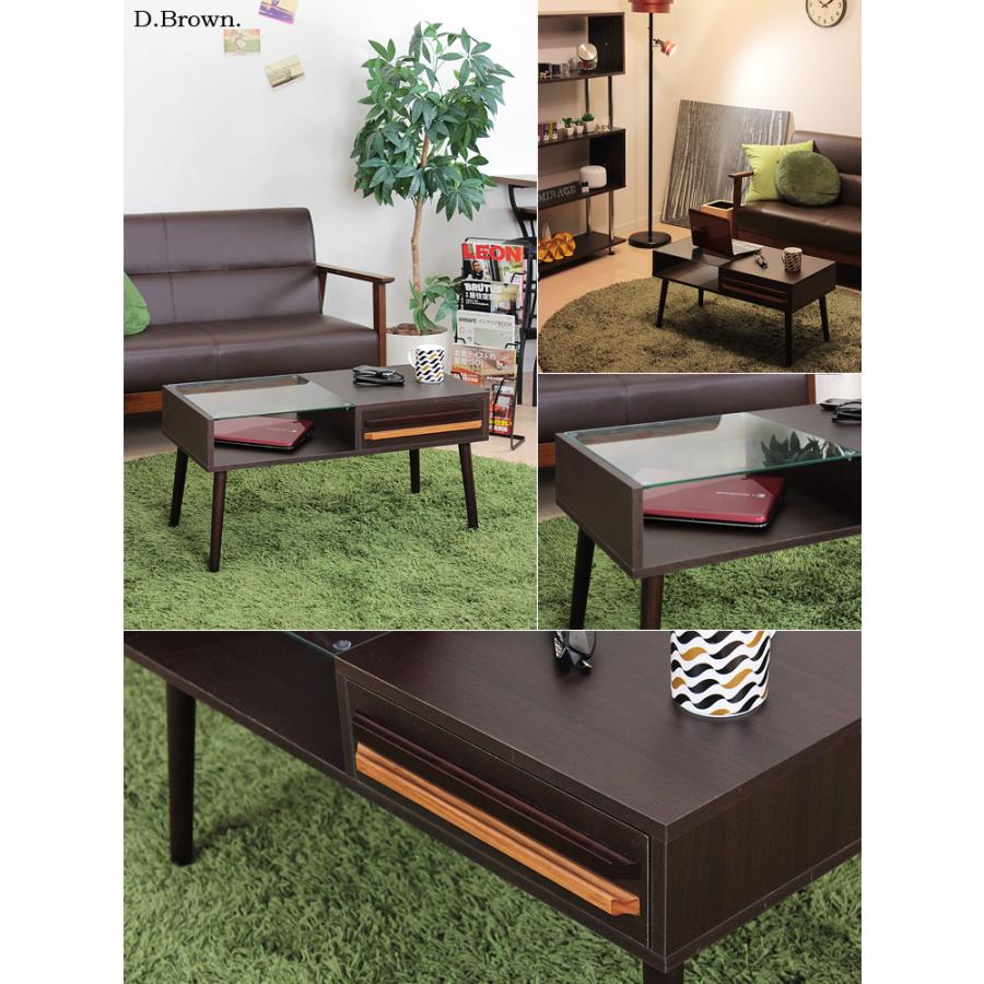 ローテーブル ガラステーブル 収納 センターテーブル リビングテーブル 引出し おしゃれ 北欧 ダイニングテーブル テーブル シンプル インテリア 家具 | 不二貿易 | 07