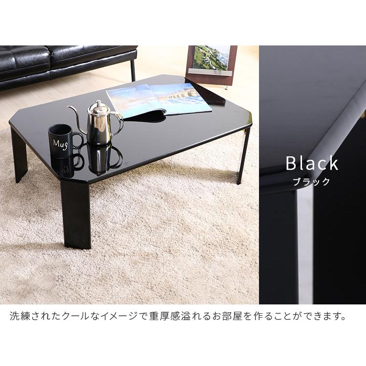折りたたみ テーブル おしゃれ 75×50 折れ脚テーブル ローテーブル センターテーブル リビングテーブル デスク 机 作業台 鏡面 折り畳み シンプル コンパクト | ブランド登録なし | 10