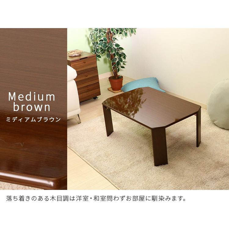 折りたたみ テーブル おしゃれ 75×50 折れ脚テーブル ローテーブル センターテーブル リビングテーブル デスク 机 作業台 鏡面 折り畳み シンプル コンパクト | ブランド登録なし | 13