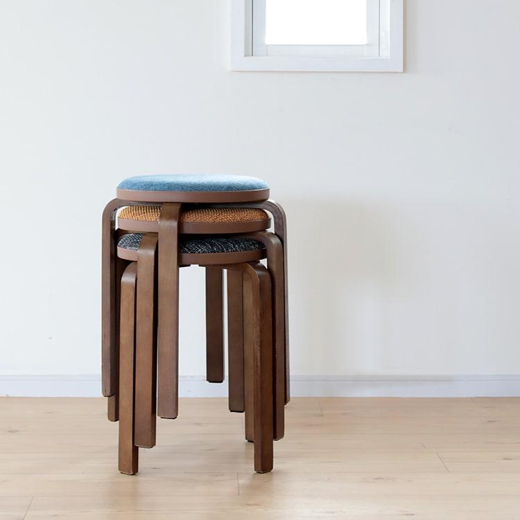 ファブリック曲木スツール 丸形 スツール おしゃれ スタッキング 収納 木 木製 ウッド 北欧 アンティーク 丸椅子 イス 腰掛け チェア コンパクト 洗面所 玄関 | 不二貿易 | 08