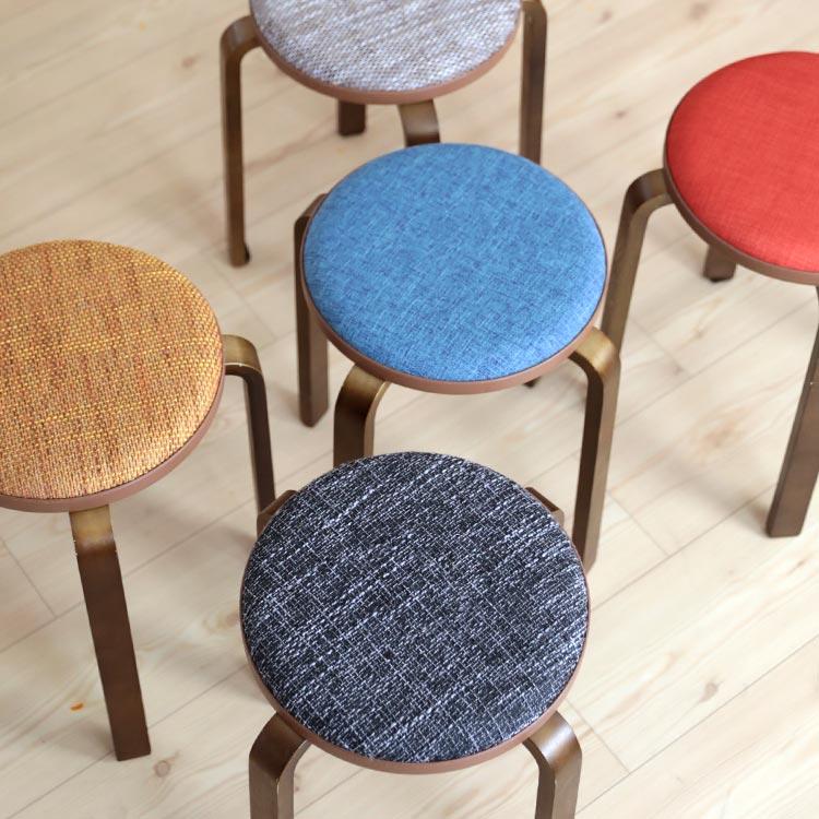 ファブリック曲木スツール 丸形 スツール おしゃれ スタッキング 収納 木 木製 ウッド 北欧 アンティーク 丸椅子 イス 腰掛け チェア コンパクト 洗面所 玄関 | 不二貿易 | 09