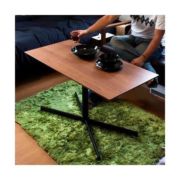 センターテーブル 木製 一本脚 2人用 おしゃれ リビングテーブル リビング ダイニング 北欧 ローテーブル ミッドセンチュリー カフェ風 インテリア | 不二貿易