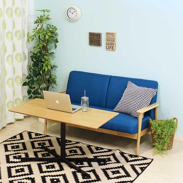 センターテーブル 木製 一本脚 2人用 おしゃれ リビングテーブル リビング ダイニング 北欧 ローテーブル ミッドセンチュリー カフェ風 インテリア | 不二貿易 | 05