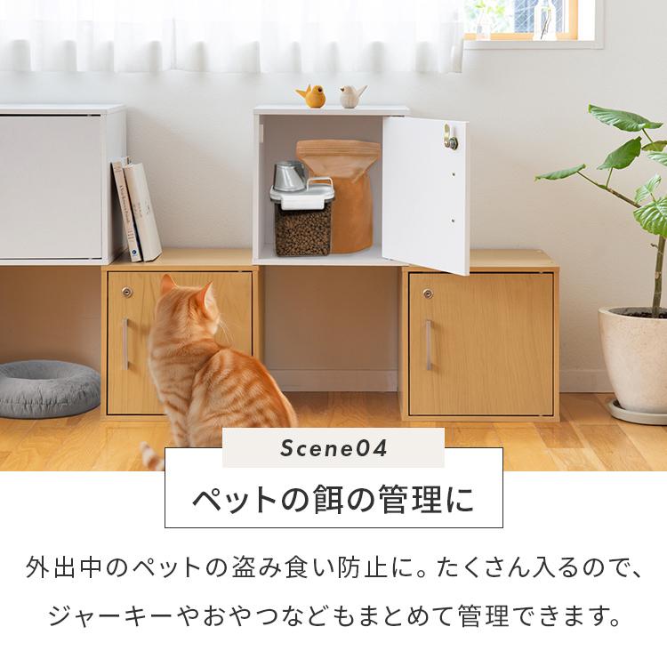 キューブボックス 鍵付き収納ボックス カラーボックス  収納棚 扉付き おしゃれ 収納 リビング 寝室 ダイニング 子供部屋 1段 木 木製 シンプル ロッカー 棚 | 不二貿易 | 13