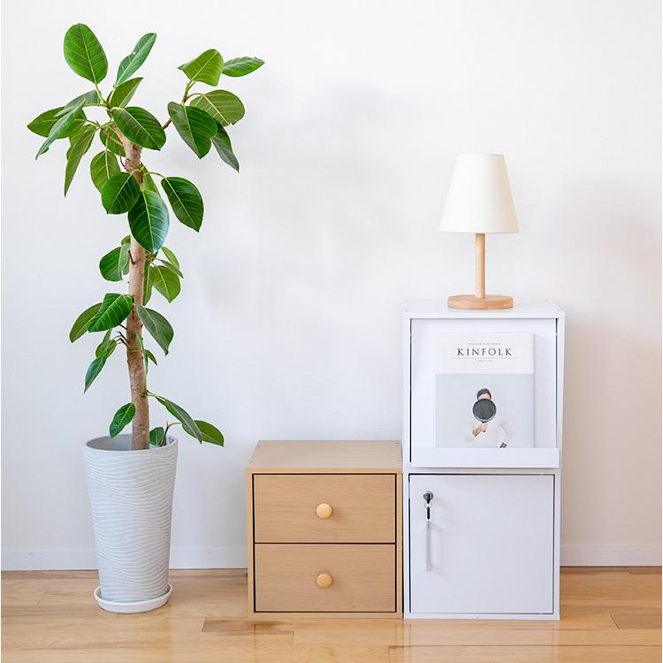 キューブボックス フラップ扉 引き出し ガラス扉 収納ボックス カラーボックス 収納家具 木製 シンプル おしゃれ スタッキング コンパクト 収納 チェスト 白 | 不二貿易 | 13