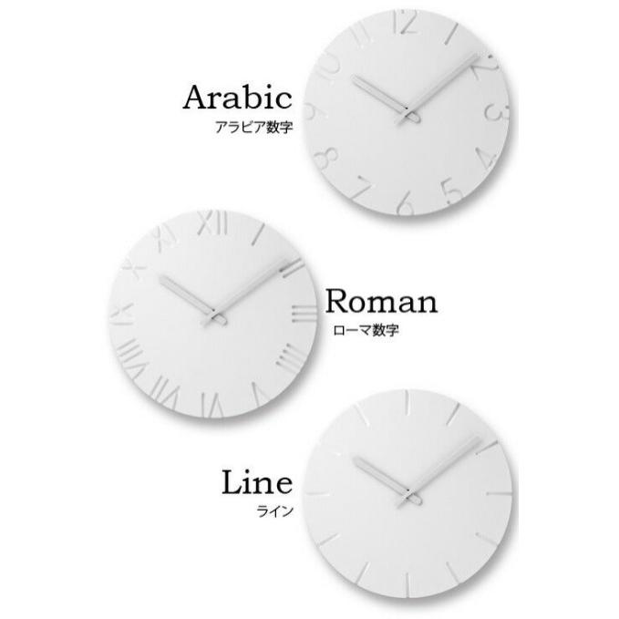 インテリア時計 CARVED NTL10-19 Arabic Roman line 壁掛け時計 掛け時計 アラビア数字 ローマ数字 ライン ホワイト 白