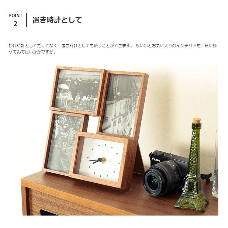 壁掛け時計 掛け時計 置き時計 フォトフレーム 木製 写真立て 写真 4枚 雑貨 インテリア 北欧  プレゼント オシャレ おしゃれ ビット・フォー クリスマス | ブランド登録なし | 03