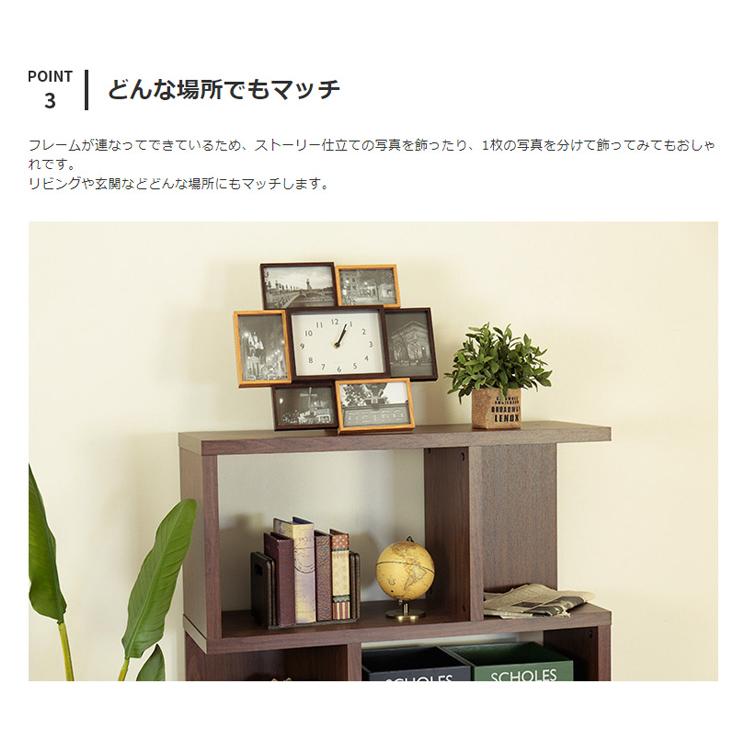 壁掛け時計 掛け時計 フォトフレーム 置き時計 木製 写真立て 写真 6枚 雑貨 インテリア 北欧  プレゼント オシャレ おしゃれ ビット・セブン クリスマス | ブランド登録なし | 04