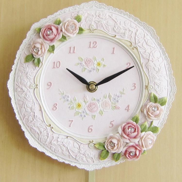 振り子時計 エレガントクロック 掛時計 壁掛け時計 姫系 姫家具 花 フラワー バラ ピンク おしゃれ ラグジュアリー |  | 01