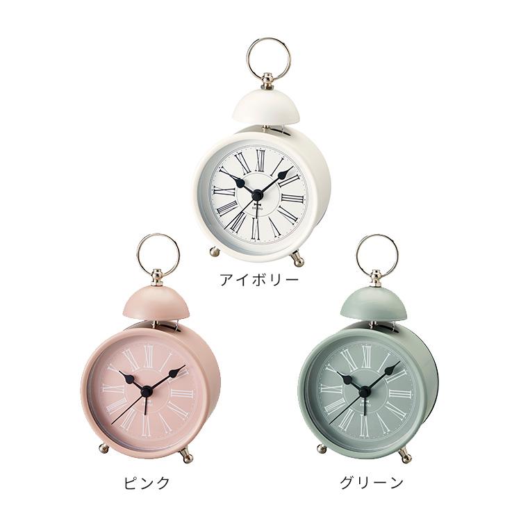 置き時計 目覚まし時計 アラーム オシャレ ピンク アイボリー グリーン 緑 北欧 かわいい プレゼント BRUNO ブルーノ アンティークソロベルアラームクロック | BRUNO | 01