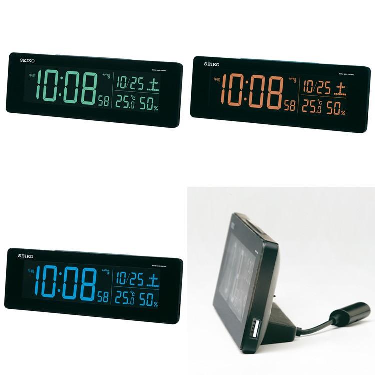 電波時計 目覚まし時計 セイコー SEIKO DL205K デジタル時計 置き時計 置時計 電子音 カレンダー 温度計 湿度計 おしゃれ |  | 01