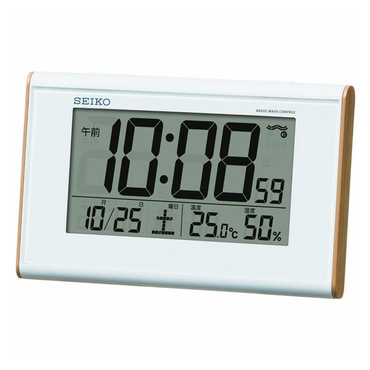 電波時計 目覚まし時計 セイコー SEIKO SQ771B 置き時計 デジタル時計 置時計 カレンダー付き おしゃれ | 