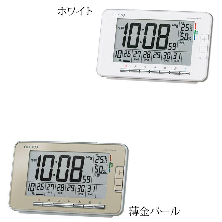 電波時計 目覚まし時計 セイコー SEIKO SQ774W SQ774G 置き時計 デジタル時計 置時計 カレンダー おしゃれ |  | 01