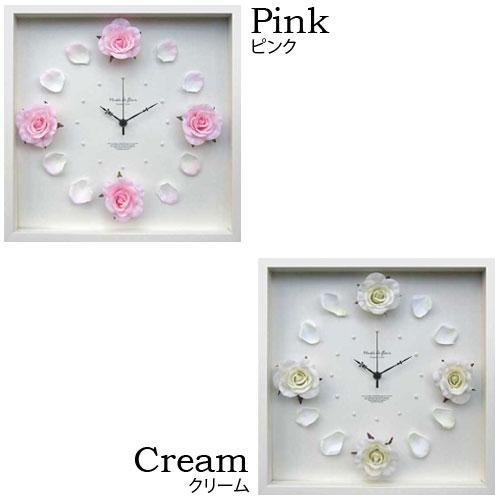 壁掛け時計 掛け時計 壁掛け ローズ ピンク クロック 花時計