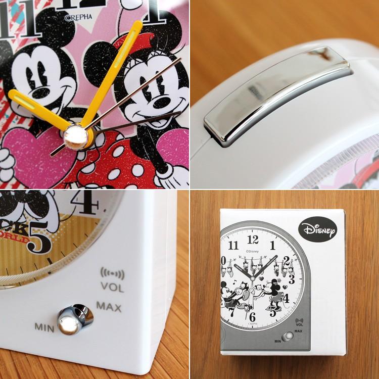 ディズニー 目覚まし時計 ミッキーマウス ミニーマウス 置き時計 置時計 おしゃれ 音がしない 静音 連続秒針 |  | 02