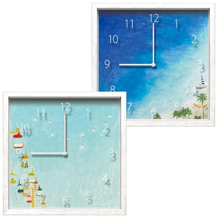 アーティストクロック シマザキミユキ デザイン 壁掛け時計 おしゃれ 音がしない 静音 連続秒針 ギフト プレゼント 海 | 