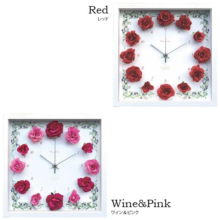 ミュゼドゥフルール Musee de Fleur ローズ 壁掛け時計 おしゃれ 音がしない 静音 連続秒針 花 フワラー |  | 01