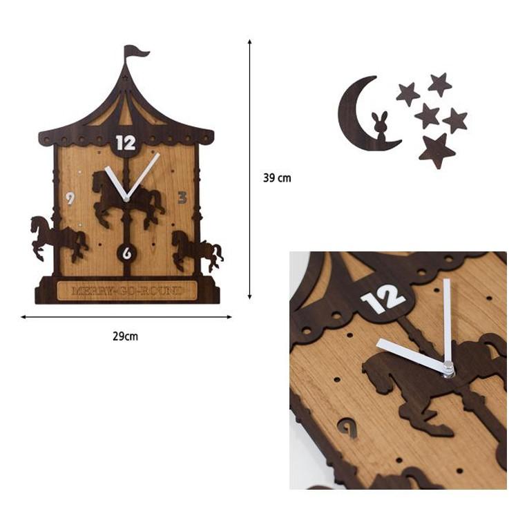 メリーゴーラウンド Merry-go-round 壁掛け時計 おしゃれ 連続秒針 スイープ 静音 |  | 01