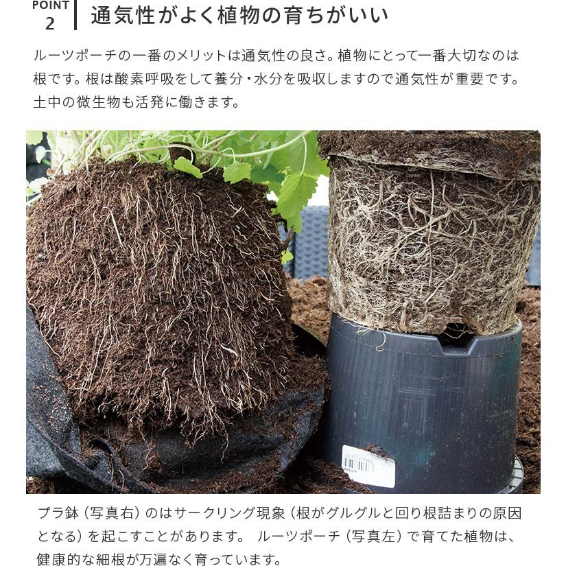 植木鉢 ルーツポーチ 8L 直径21cm 不織布製 鉢カバー プランター ガーデニング グリーンインテリア 家庭菜園 観葉植物 塊根植物 多肉植物 4号 5号用 | ブランド登録なし | 05