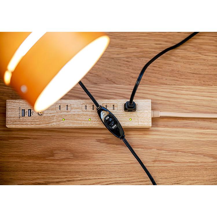 スマート電源タップ 4個口 USB付き スイッチ付き TOLIGO 延長コード 2m 木目調 北欧インテリア 急速充電器 OAタップ コンセントタップ | ブランド登録なし | 06