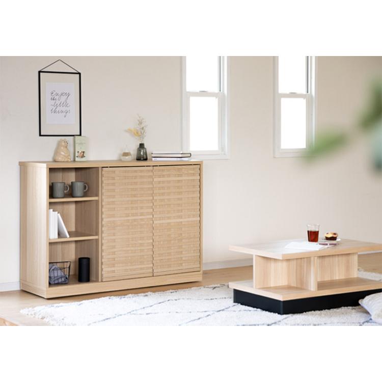 チェスト 120cm幅 キャスター コンセント 2口 キャビネット 食器棚 引出し 引き戸収納 引き出し 収納 木製 スリム 北欧 ルーバー おしゃれ 格子状 シンプル | ブランド登録なし | 10