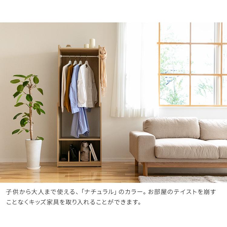 ハンガーラック おしゃれ 伸縮式 幅60cm 子供用 高さ調節 キャスター付き 棚付き 子ども キッズ ランドセル コートハンガー 洋服掛け 収納 ワードローブ | ブランド登録なし | 16