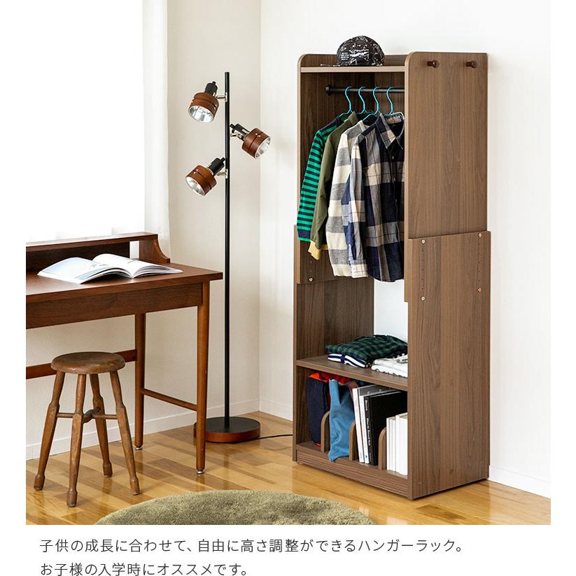 ハンガーラック おしゃれ 伸縮式 幅60cm 子供用 高さ調節 キャスター付き 棚付き 子ども キッズ ランドセル コートハンガー 洋服掛け 収納 ワードローブ | ブランド登録なし | 17