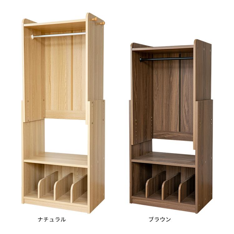 ハンガーラック おしゃれ 伸縮式 幅60cm 子供用 高さ調節 キャスター付き 棚付き 子ども キッズ ランドセル コートハンガー 洋服掛け 収納 ワードローブ | ブランド登録なし | 01