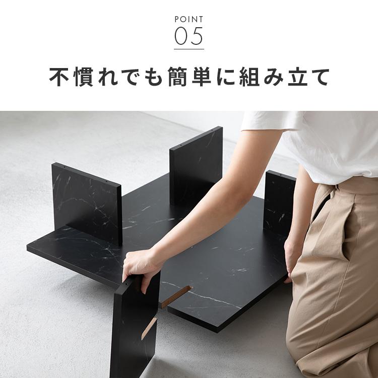 ガラス天板センターテーブル おしゃれ リビングテーブル 家具  ガラス天板 収納付き ローテーブル 大理石柄 正方形 一人暮らし 高級感 モダン 黒 |  | 11