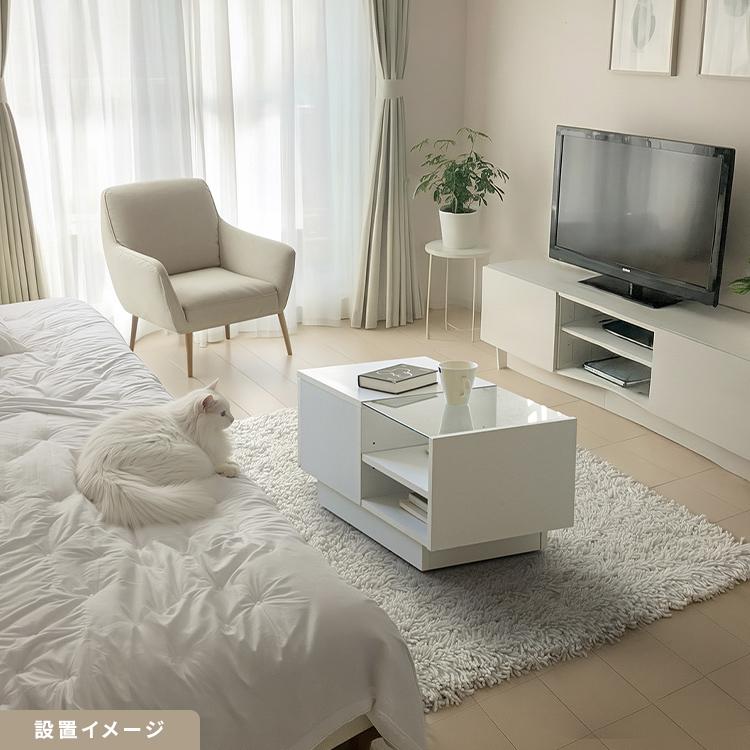 【スタイリッシュな収納テーブル 】 コレクションセンターテーブル テーブル センターテーブル ガラステーブル 引き出し 隠しキャスター付き シンプル 北欧 家具 |  | 17