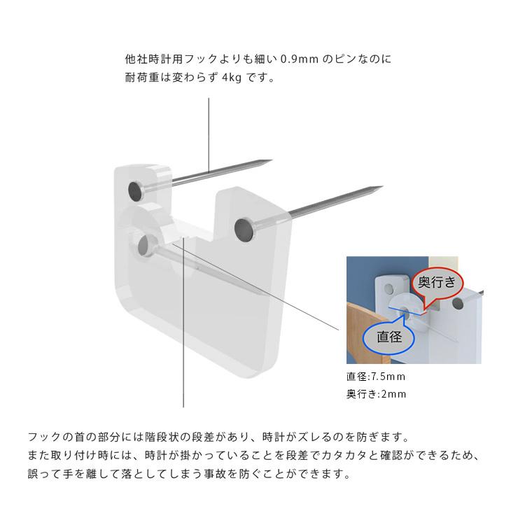 クロックフック 壁掛け時計 掛け時計用 フック 掛時計 壁時計 壁 時計 インテリア 雑貨 かわいい おしゃれ 石コウボード壁 板壁 新築祝い プレゼント クリスマス | ブランド登録なし | 03