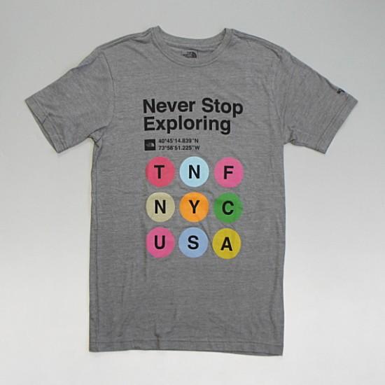 【メール便対応】THE NORTH FACE ノースフェイス ニューヨーク限定デザイン Tシャツ グレー｜clomani