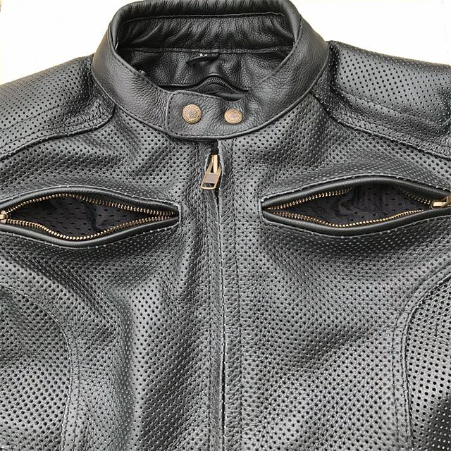 パンチングレザージャケット GHOST RIDER 牛革 本革 バイク用 パンチングレザージャケット GHOST RIDER 牛革 本革 バイク用