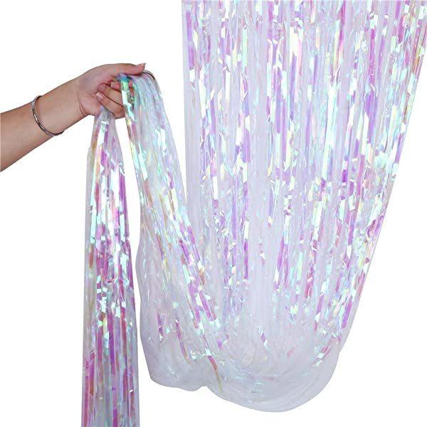 タッセルカーテン 2個セット 100*200cm レーザー 華やかな金属感 キラキラ パーティー用カーテン 結婚式 誕生日 パーティー飾り ...|clorets|02
