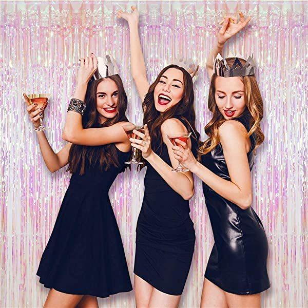 タッセルカーテン 2個セット 100*200cm レーザー 華やかな金属感 キラキラ パーティー用カーテン 結婚式 誕生日 パーティー飾り ...|clorets|06