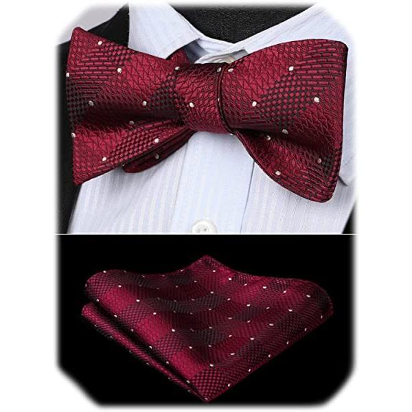 赤 蝶ネクタイメンズ 蝶ネクタイ チーフ セット 結婚式 手結びボウタイ フォーマル シルク ブランド プレゼント オンラインショッピング