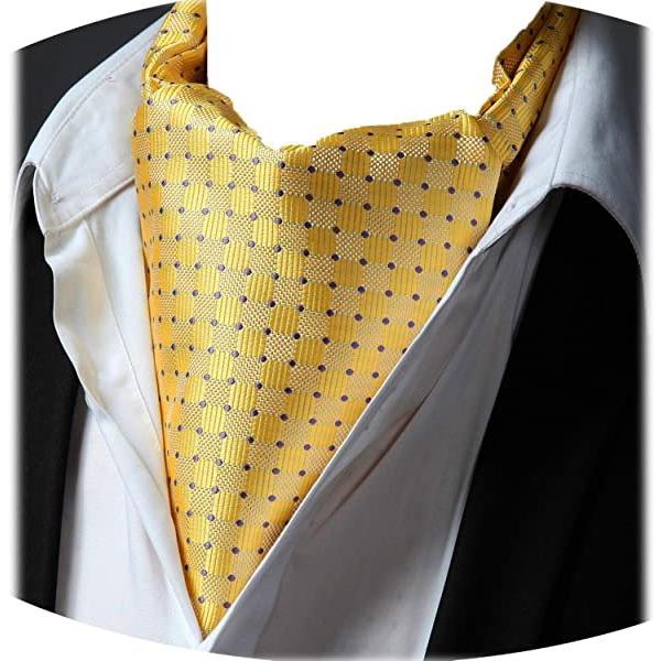 アスコットタイ メンズ シルク 黄 ネッカチーフ フォーマル スカーフ グリン ヒスデン 男性 ペイズリー 結婚式 沸騰ブラドン