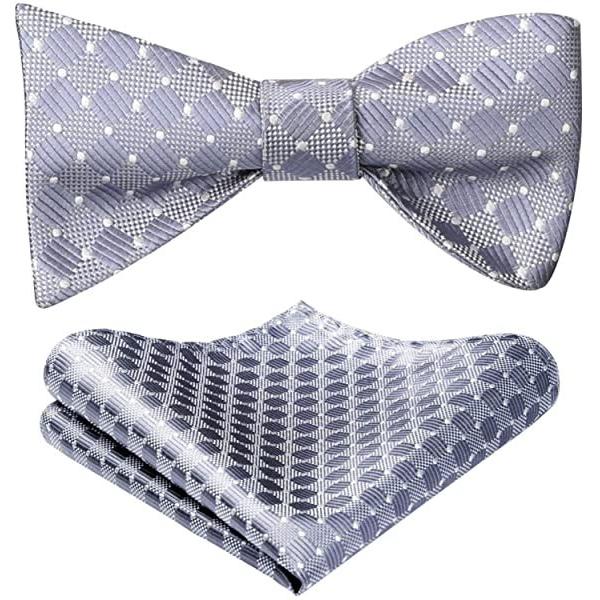 結婚式 名入れ無料 シルバー 蝶ネクタイメンズ 手結び 蝶ネクタイ チーフ ボウタイ セット おしゃれ プレゼント ブランド シルク