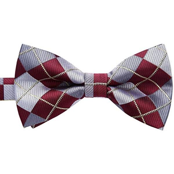 贈答 シルバー 蝶ネクタイ メンズ 結婚式 大人 ワンタッチ ポケットチーフ セット チェック おしゃれ ボウタイ ビジネス Commerces Boutique