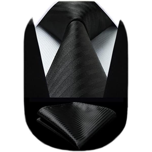 黒 ネクタイ チーフ セット メンズ フォーマル 礼服 葬式 ストライプ おしゃれ ブランド 就活 営業 法事 冠婚葬祭 高級 92 以上節約
