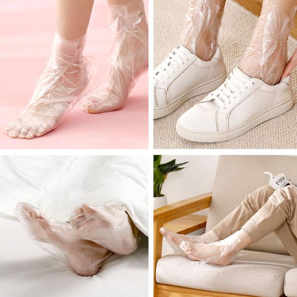 使い捨て足カバー 足保護 100枚入 防水 シューズカバー 透明 使い捨て足カバー 足保護 100枚入 防水 シューズカバー 透明