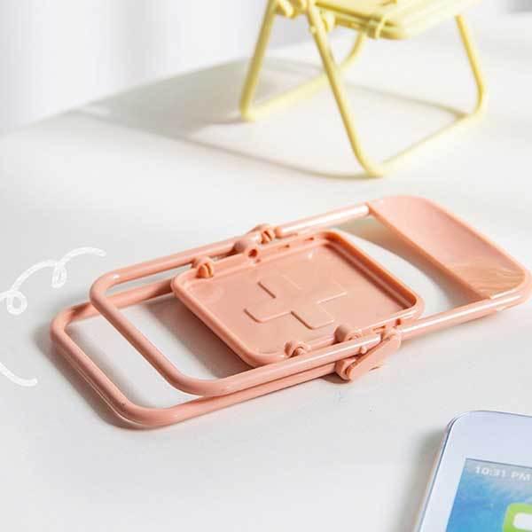 56 Off スマホスタンド パイプ椅子 折り畳み スマホ タブレット スタンド チェア かわいい おしゃれ パステルカラー デスクトップ 多機 Museubandasfilarmonicas Pt