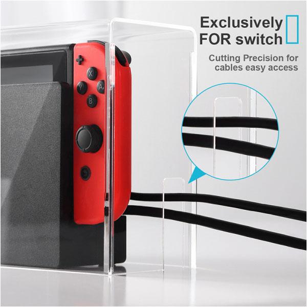 クリア Nintendo Switch 本体+ドック外 Switch ドック カバー 防じんケース 通気口 ゲーム中使用可能