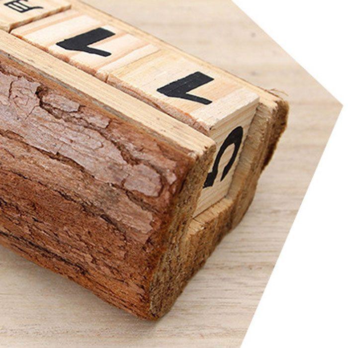 日めくり カレンダー 木製 万年カレンダー 卓上 アンティーク風 職人