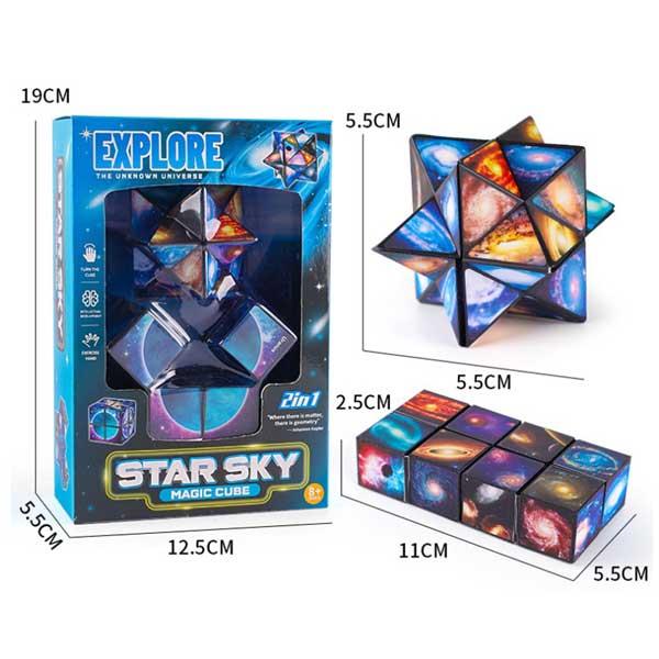 マジックキューブ 2個組 立体キューブ 星 スター 折りたたみ