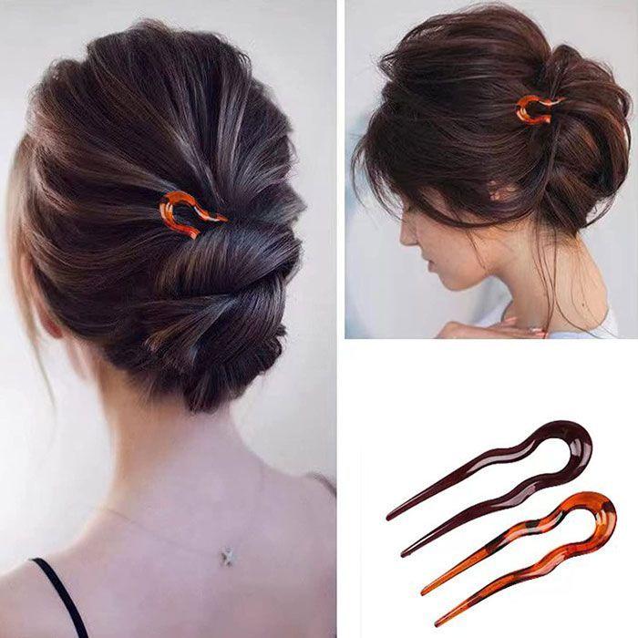 U字コーム かんざし 5色セット ヘアピン おしゃれ ヘアアクセサリー