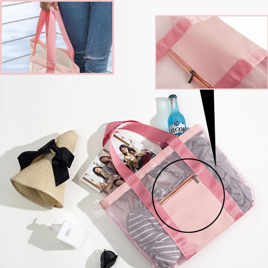 メッシュ バッグ トートバッグ スパバッグ 温泉バック お風呂 プールバッグ 女の子 男の子 キッズ 大人 子供 収納 お砂場 サウナ... |  | 05