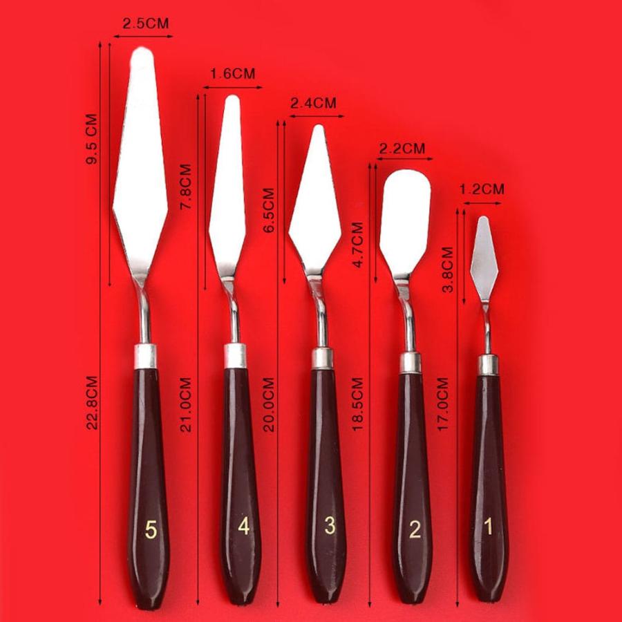 パレットナイフ 5本セット スパチュラ ステンレス 油絵 陶芸 粘土細工